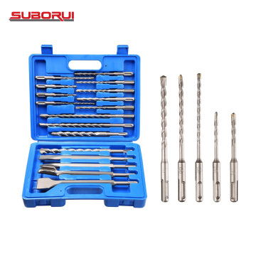 SUBORUI 17PCS Carbide Tipped SDS Plus Shank Masonry Drill Bit Set Kit
