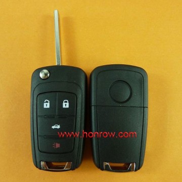 Buick filp car key blank with 3+1 panic button(Hu100 blade),replacement car case/Key fob/Key cover