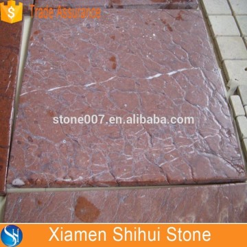 Red marble floor tiles