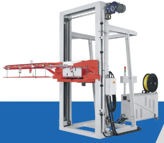 Automatic vertical pallet strapping machine
