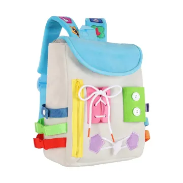 DIY Montessori Toddler Busy Board Backpack with Felt, Buckles, and Learning Toys