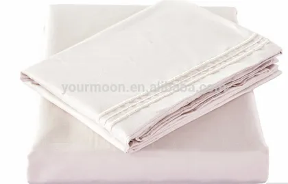 Wholesale 100% finest cotton embroidered full bed sheet set/sheets
