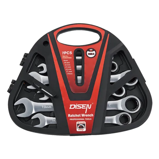 Professional 7-Piece Chrome Vanadium Steel Ratchet Wrench Set