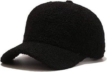 Winter Baseball Cap for Women Fleece Solid Color