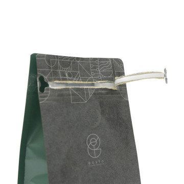 Refermable Ziplock Heatsealable Side Gusset Block Bottom Tea Kraft Paper Bag Paper Tea Pouch