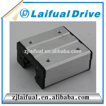 Linear motion rail with different sizes of sliders