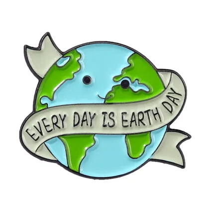 Creative Cartoon Love Earth Shape Brooch Pins