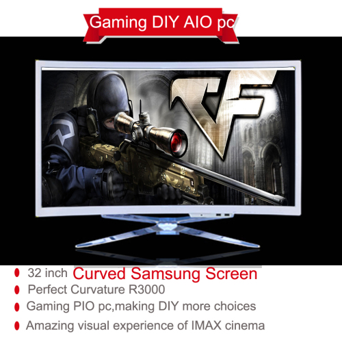 Wholesale oem assembled pc desktop,32" DIY all in one pc with curved screen,design for game players