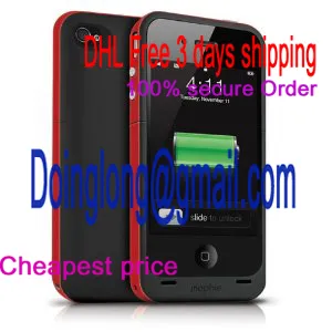 Cheep Mophie Juice Pack Plus External Extended Battery Case for iPhone 4  4S ( RED