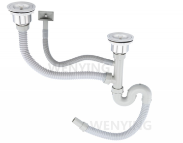 High Quality Double Bowl Siphon Kitchen Carton Sink Strainer