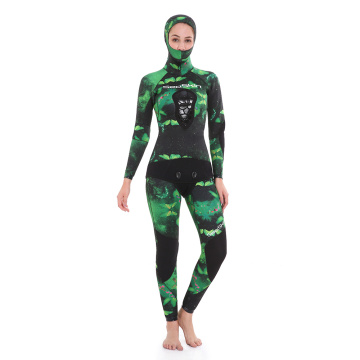 Ladies Seaskin Two Pieces Camo Neoprene Spearfishing Wetsuits