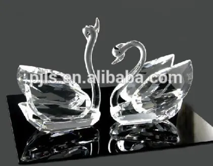 Glass Swan cheap glass figurines, Crystal Swan for Home Decoration