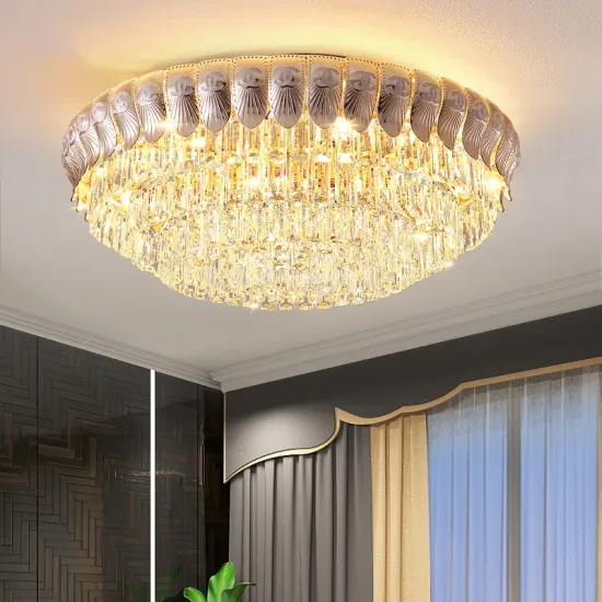 European Style Large Round Crystal LED Ceiling Light