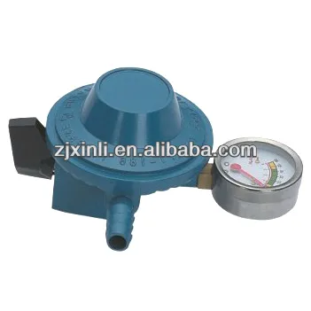 High Quality LPG Regulator Valve with Meter, Zinc Alloy Gas Valve with Child Lock Switch
