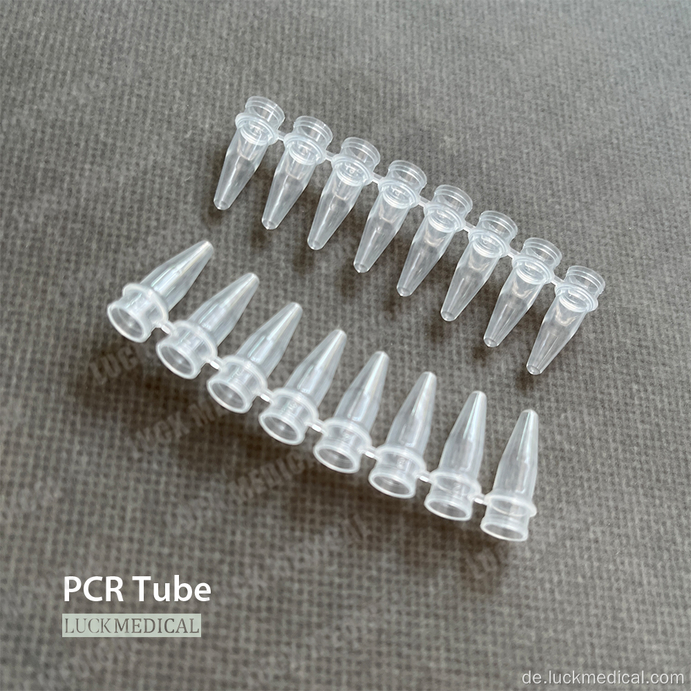 Plastik -PCR -Röhrchen mit Kappen