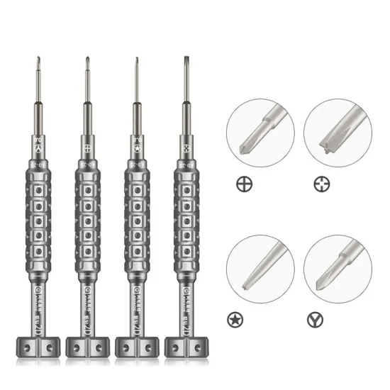 2D Non-Slip 0.8T2 2.5Y0.6S2 Alloy Steel Magnetic Screwdriver Kit for iPhone Repair
