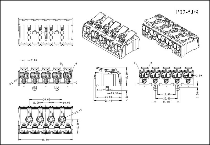 push wire connector 5 ports