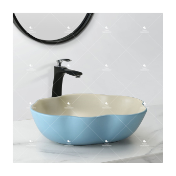 Ceramic Handmade Vessel Bathroom Countertop Sink - New Arrival Special Shape Lavabo