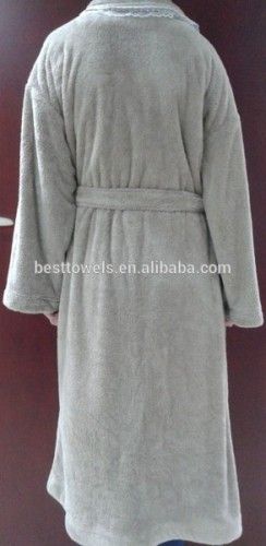 hooded coral fleece bathrobe