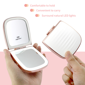 Gương trang điểm du lịch LED có thể sạc lại