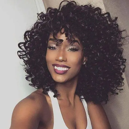 wholesale black women brazilian human hair afro kinky curly lace front wig natural black curly wig water wave jerry curly