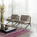 Metalen Frame Leren Kussen Fauteuil Sofa Set