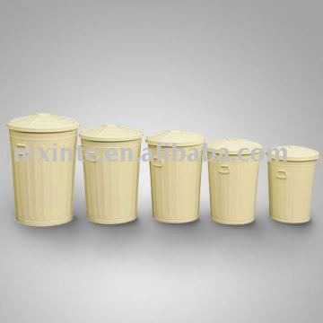 painted waste bin