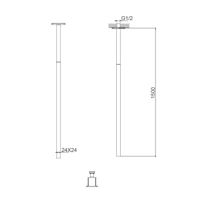 Ceiling mounted washbasin spout