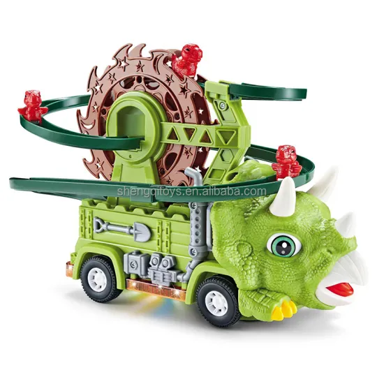 LK Toys Dinosaur Race Track Game Set: An Exciting Adventure Slide Toy with Climbing Stairs, Lights, and Music for Toddlers