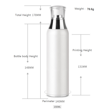 Acrylic white vacuum bottle pump bottle