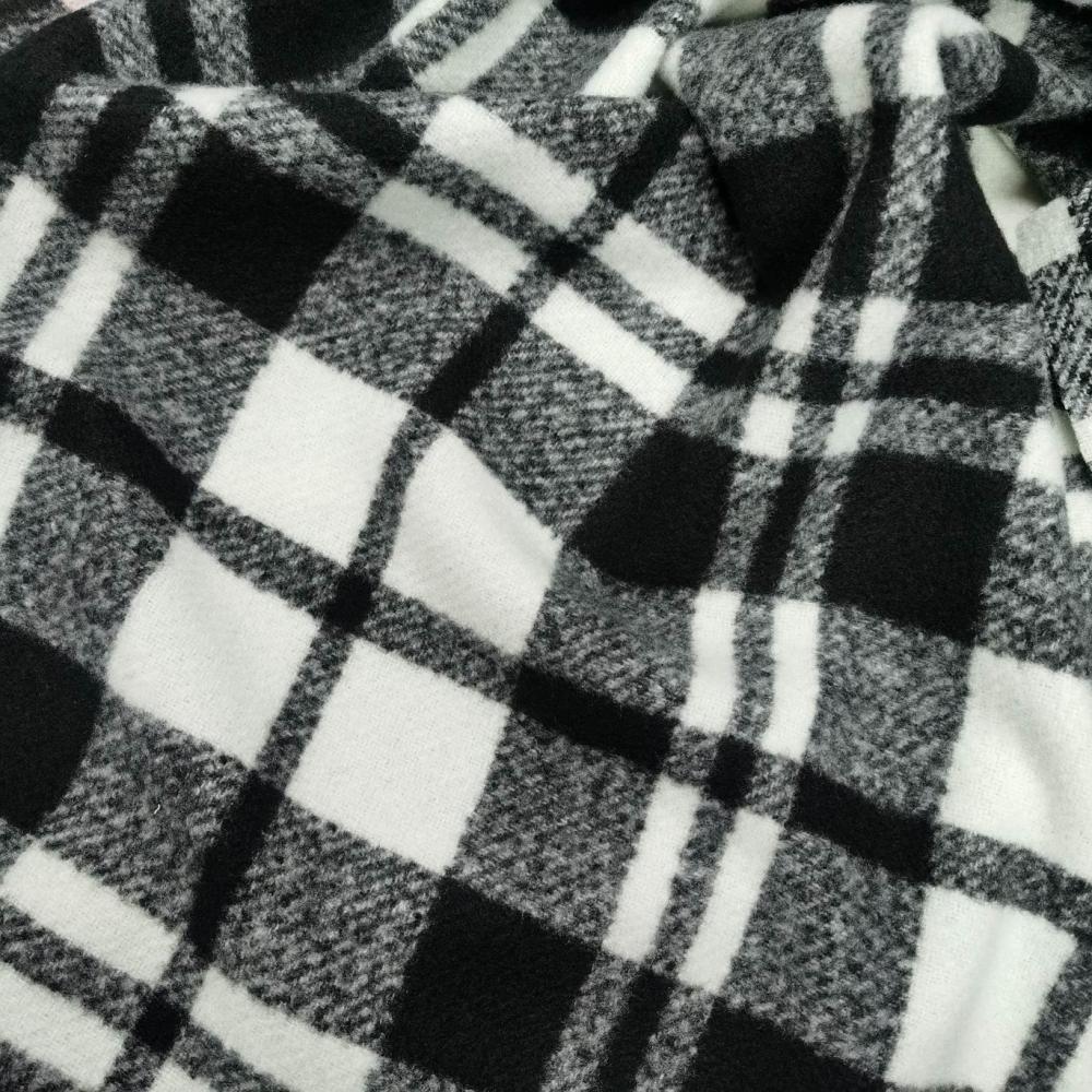 Black White Big Plaid Design fabric