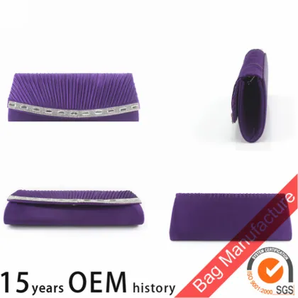 Quilted purple clutches evening bags with chian