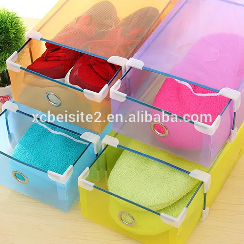 Q1069 wholesale transparent plastic shoes storage box