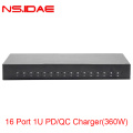 16 Port 1U PD/QC Charger (360W)