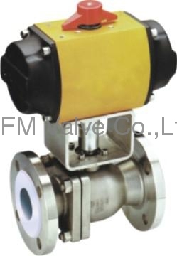 Wrench Ball Valve lined PFA/FEP flange type