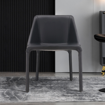 Customized Light Luxury Leather Chair for Dining and Leisure