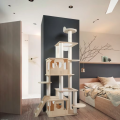 Custom Cat Tree Tower Wooden Indoor Cat Scratcher Luxury Multi Level Climbing House Simple Halloween Christmas Direct