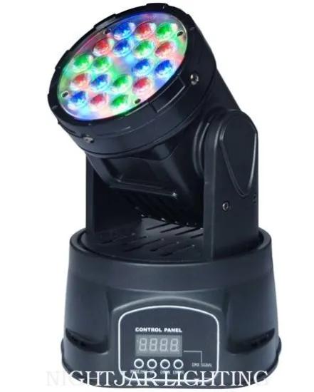 Rgb 18*3w Led Moving Head Wash Light Stage Light Fixtures 540° 360°180° Pan