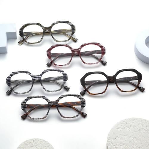 Textured Layered Acetate Octagonal Optical Glasses ME2047