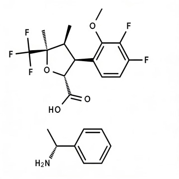 Ácido (2R,3S,4S,5R)-3-(3,4-difluoro-2-metoxifenil)-4,5-dimetil-5-(trifluorometil)tetrahidrofuran-2-carboxílico (R)-1-fenileto