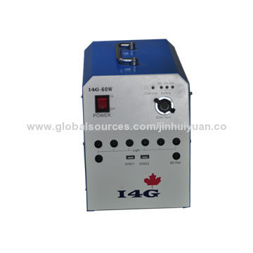 18V/60W Solar Power System with 12V/72Ah Lead-acid Battery, 7-piece LED Lamp and One Pan