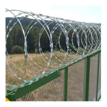 2.5mm Galvanized BTO-22 Single Coil Concertina Razor Wire