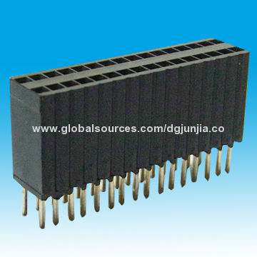 1.27 x 2.54mm 0.05x0.1" Female Header, Straight Type, 8.5mm, Gold Flash, PA6T, RoHS, UL94V-0 Rated