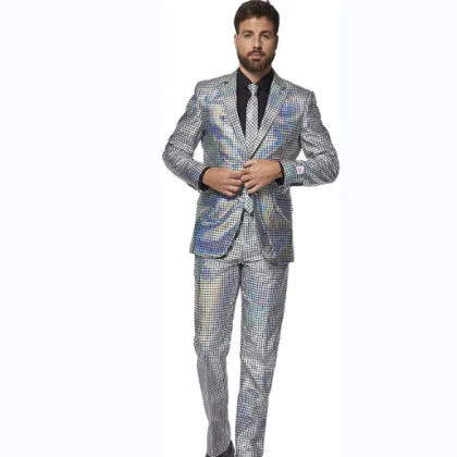 Funny Men`s Jacket Outfit with Tie Pants