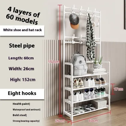 Multi-Layer Shoe & Coat Rack for Home
