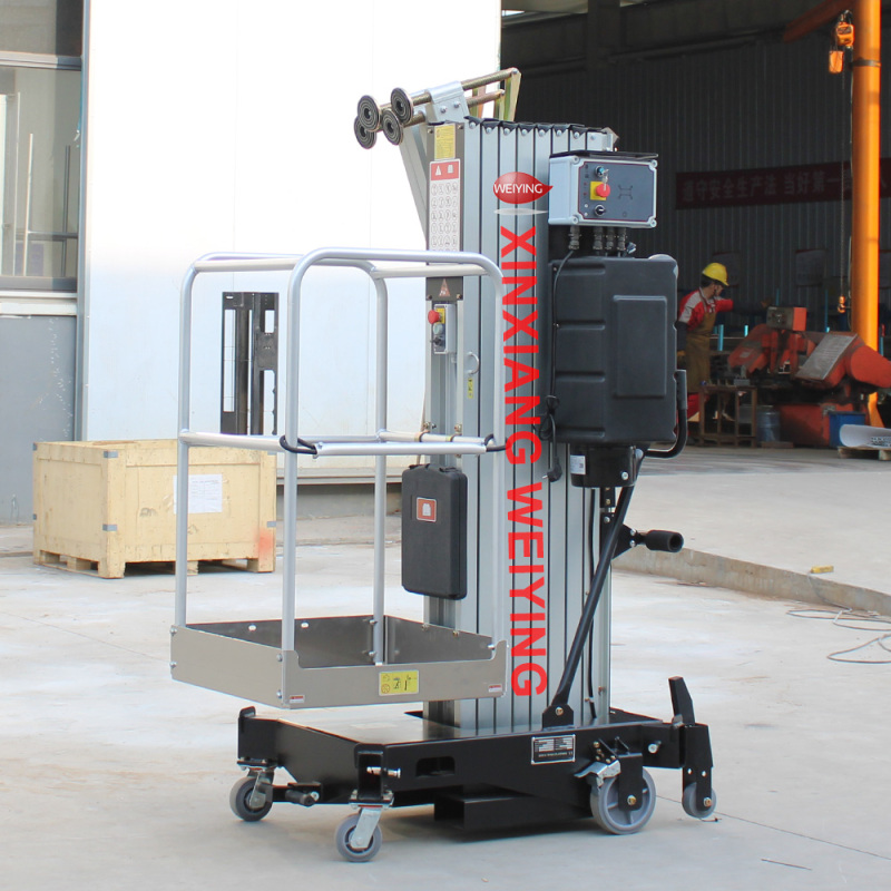 European Standard 8m 150kg AC Power Aluminum Alloy Lift Table Hydraulic Single Mast Electric Lifting Platform