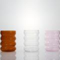 Colored Drinking Water High Borosilicate Glass Ripple Cup