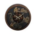 14 Inch Rustic Bird Pattern Gear Wall Clock