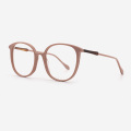 Round Oversize Laminated Acetate Women's Optical Frames 23A3082