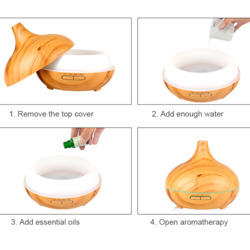 Wood Grain Ultrasonic Aroma Humidifier Air Mist Aromatherapy
